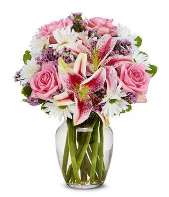 Shining Roses and Lily Joy Bouquet